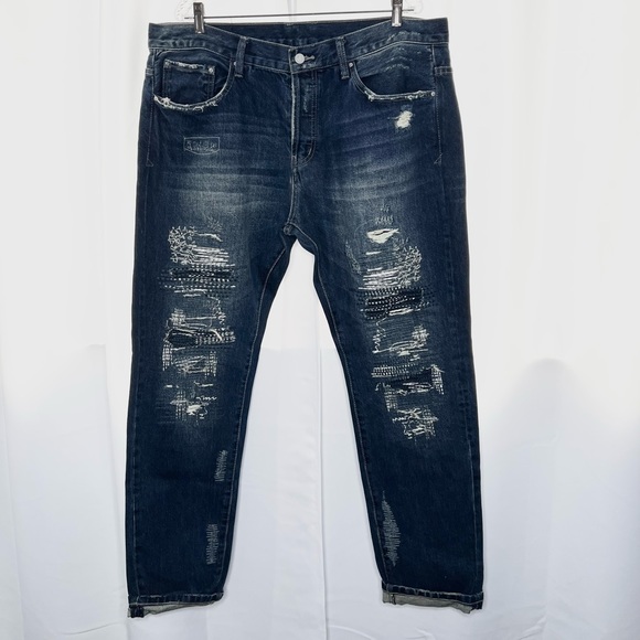 DOPE Other - DOPE MEN’S DISTRESSED DENIM STRAIGHT LEG JEANS